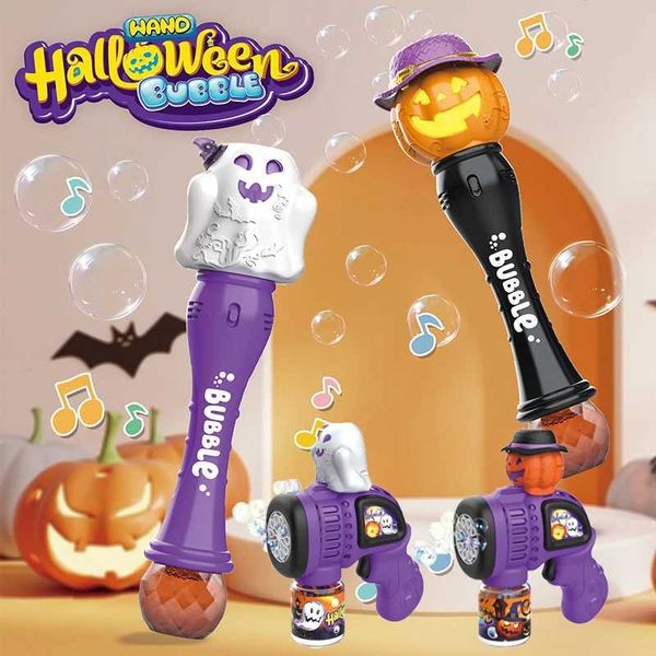 Halloween Supplies 2024 Halloween Bubble Stick Halloween Light Pumpkin Bubble Blower Christmas Toys Childrens Bubble Machine Party Supplies