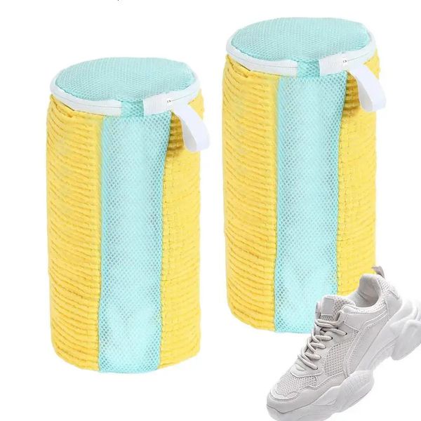Laundry Bags Shoe Washing Bag | 2pcs Wash Bag for Sneaker in Washing Machine | Breathable Chenille Shoe Cleaning Laundry Bag for Bras Socks