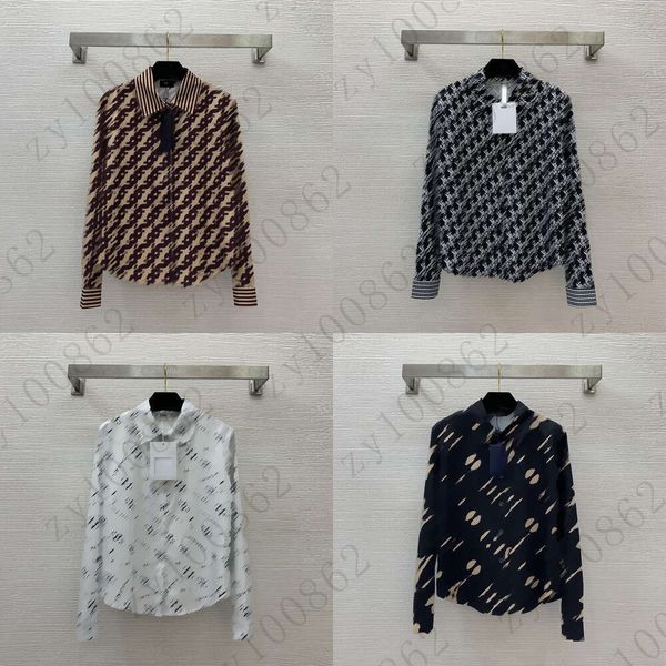 25ss women brand shirt women long sleeve blouse designer women shirts woman Fashion LOGO vacation travel loose shirt lapel blouses Feb 06 d0