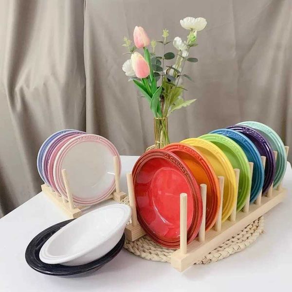 Colorf Meal Plate 15cm 6-inch Gradient Tableware Ceramic High Temperature Resistant Vegetable Plates Pet Bowl Y250208