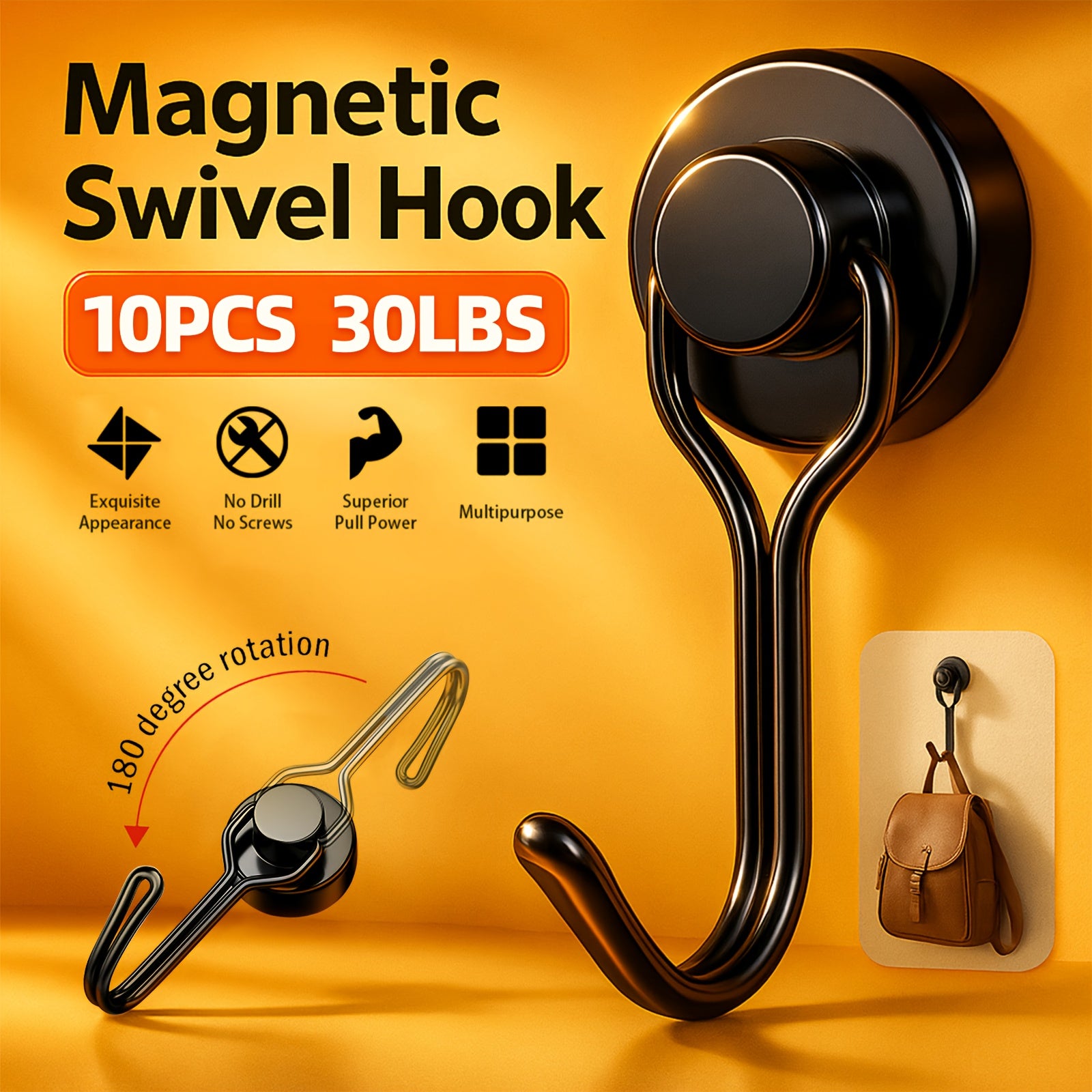 TEMU Magnetic Hooks, 30lbs+ Magnet Hook Cruise Cabin Ship Essentials Heavy Duty Magnets Refrigerator Fridge Hanging For Beach Vacation Kitchen Grills