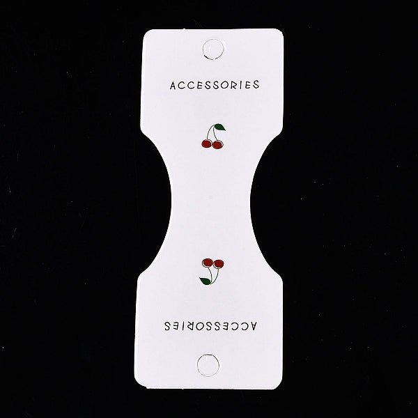 Tarjetas de exhibición de joyas de papel con patrón de cereza plegable para collares