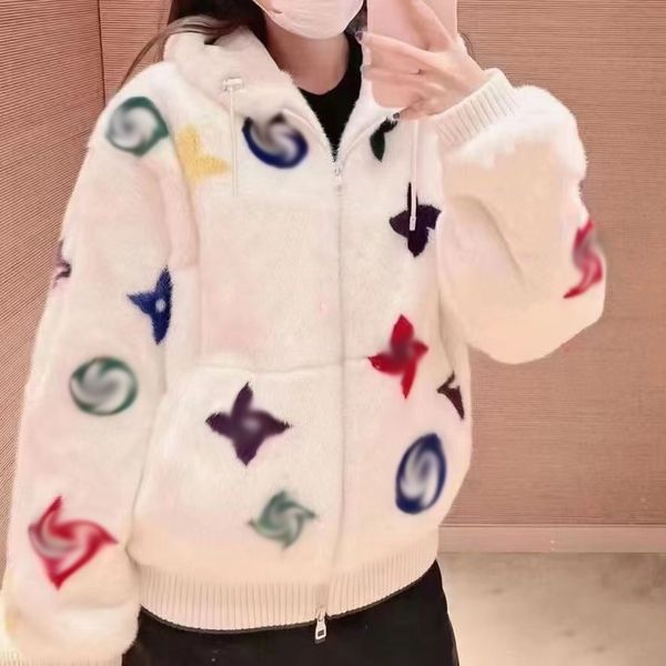 Women&#039;s Plush Fur Outerwear Luxury Letters Coat new down woman Winter Thick Womens Overcoat Warm Furry Female Jacket Outerwear ladies c