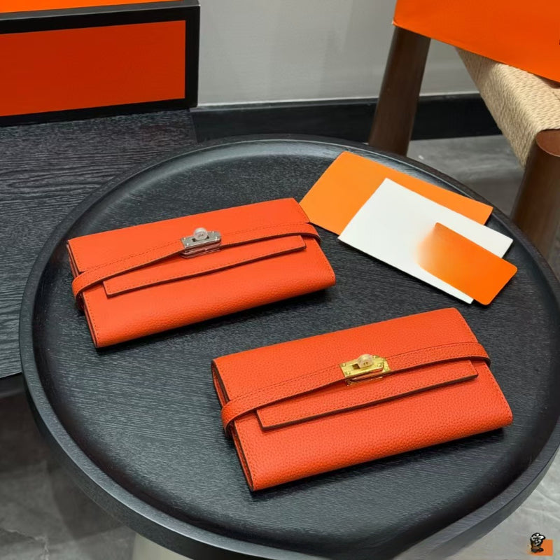 10A genuine leather hand-held wallet with lychee pattern wallet card holder zero wallet 2025