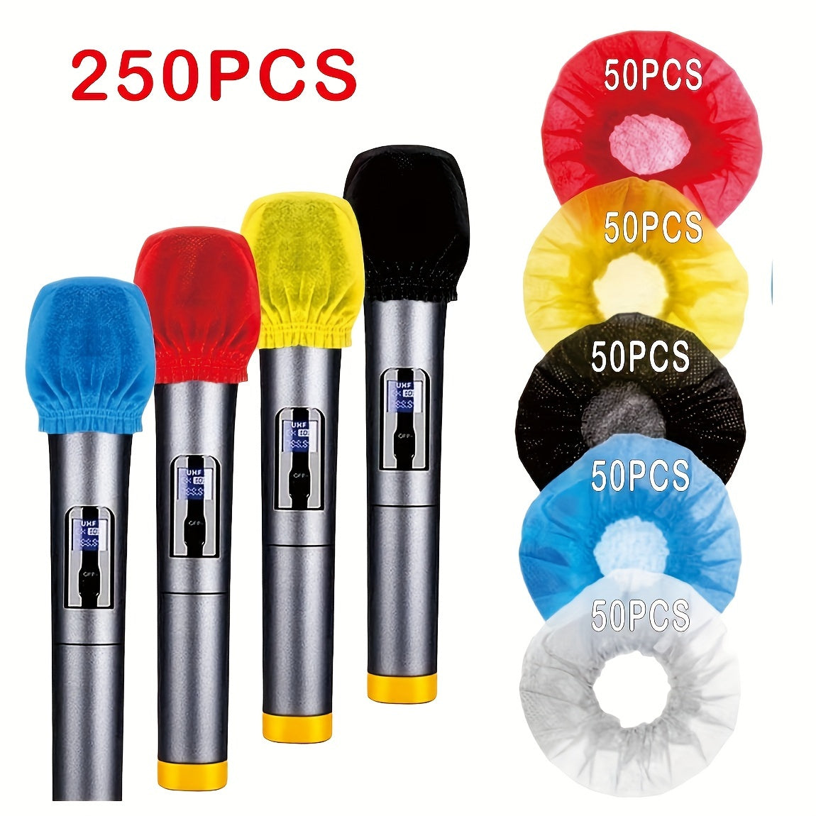 TEMU A 250pcs Microphone Of Non-woven Material, Designed To Be Windproof And Hygienic, Serving As A Versatile Protective Ideal For Ktv, Recording ,