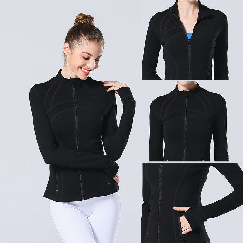 5A Yoga Jacket Women DF Workout Sport Coat Fitness Jacket Sports Quick Dry Activewear Top Solid Zip Up Sweatshirt Sportwear lululies lemonity Jacket