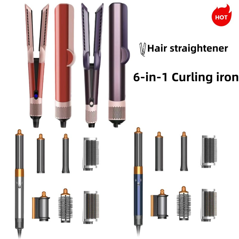 6-in-1 Curling iron Hair straightener Hot Air Brush Volumizer Styler Blow Dryer with Adjustable Temperature Fast Drying with Box Packaging US-EU-UK