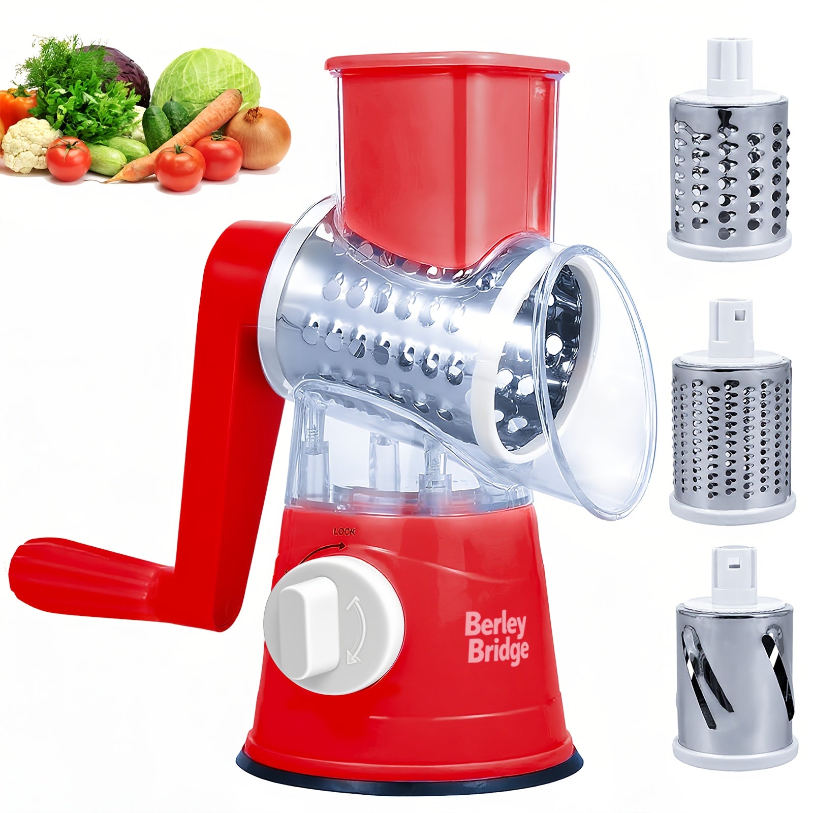 TEMU Versatile Manual Kitchen Gadget - Vegetable Slicer, Cheese Grater & Fruit Cutter With Stainless Steel Blades, Durable Abs - Ideal For Potatoes,