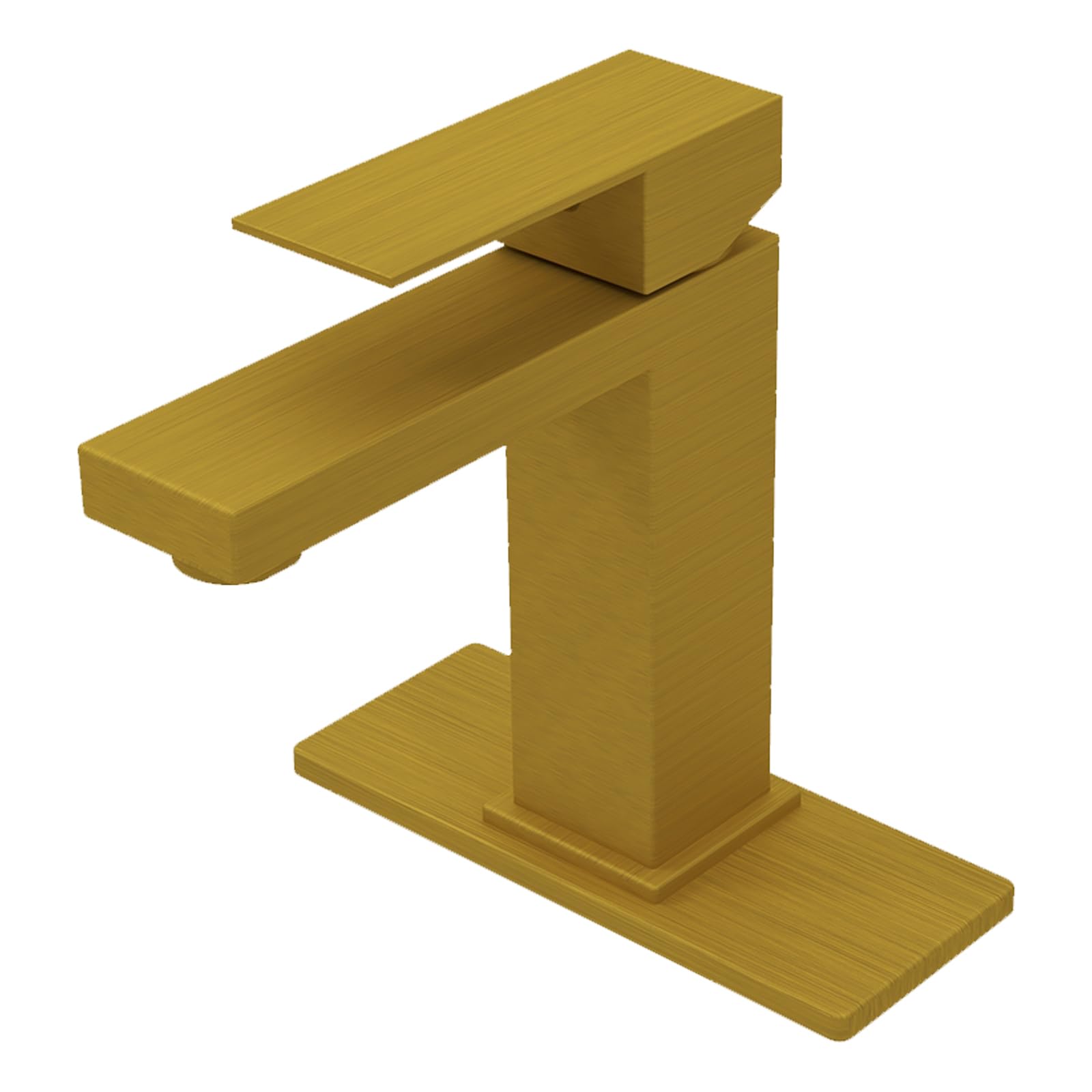 Garvee Bathroom Sink Faucet for 1 or 3 Holes with Pop Up Drain Stopper & Water Supply Hoses No-Lead Modern Single Handle Bathroom Faucet (Deck Plate I