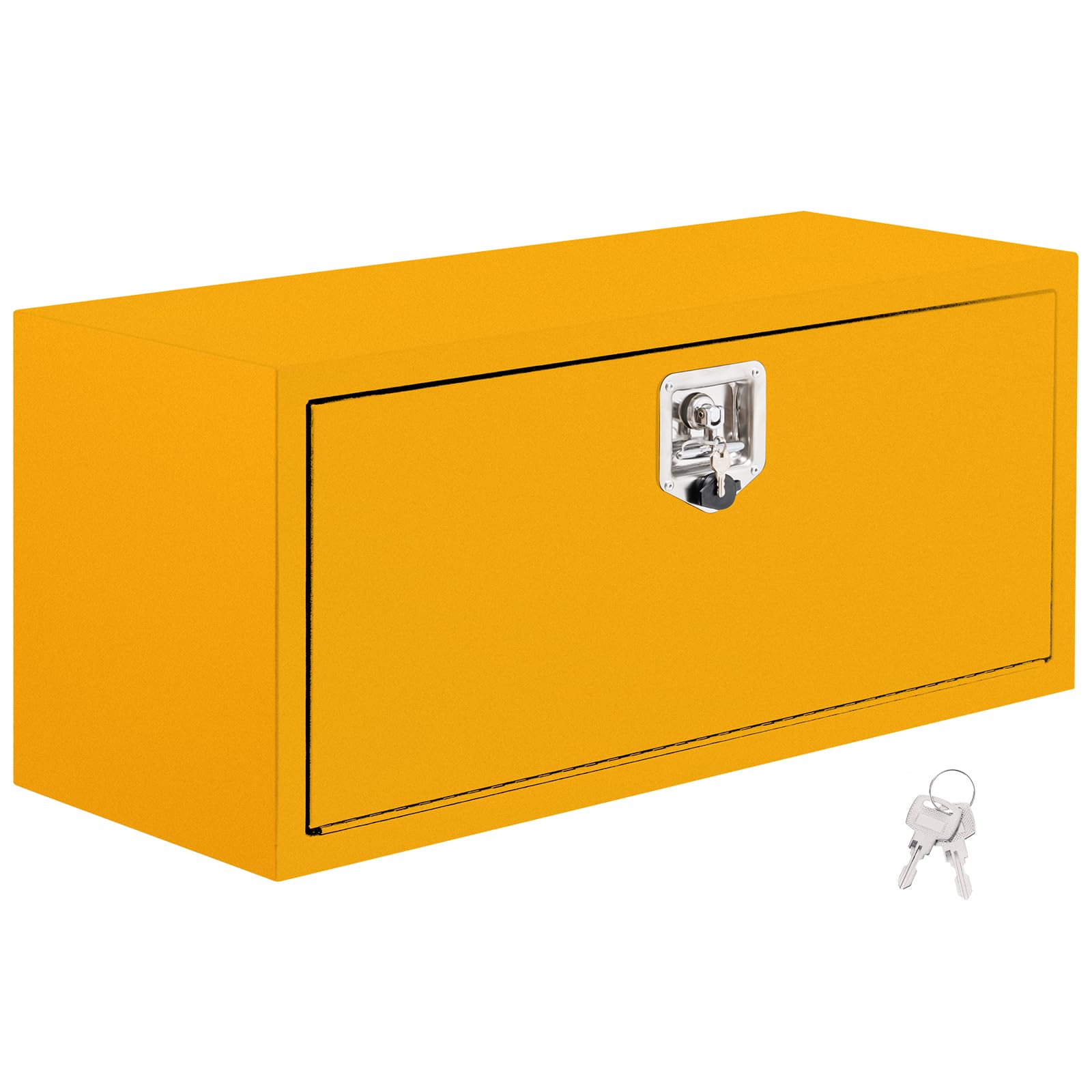 Garvee 24x14x16 Inch Underbody Truck Box Black Steel Lockable Waterproof Tool Storage Organizer for Trucks Heavy Duty, Yellow