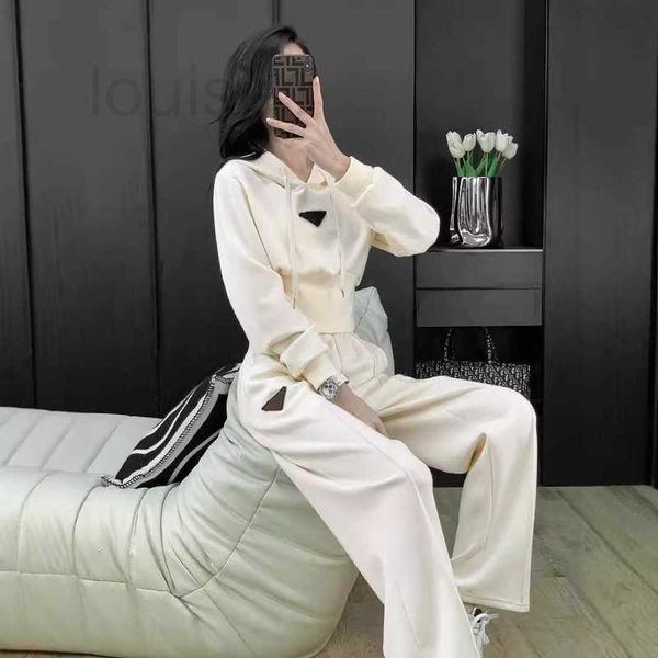 Women&#039;s Two Piece Pants Designer Brand Casual Fashion Set for Women 24 Early Autumn New Style Simple Hoodie+loose 3IGO