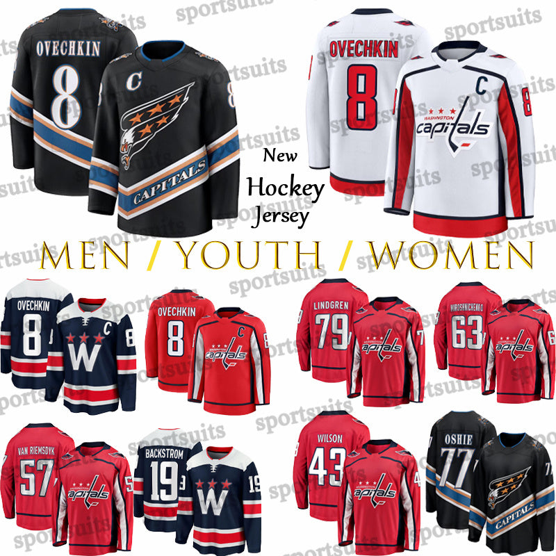 #8 Alexander Ovechkin new season hockey jersey T.J. Oshie Nicklas Backstrom John Carlson Joel Edmundson Max Pacioretty Charlie Lindgren capitalS jer