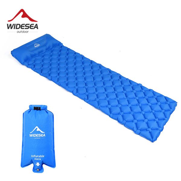 Outdoor Pads Widesea Camping Sleeping Pad Inflatable Air Mattresses Mat Furniture Bed Ultralight Cushion Pillow Hiking Trekking 230307