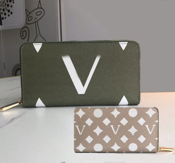 2023 Fashion designer wallets luxury mens womens leather bags Highs quality flower letter zipper coin purse checked Zippy card holders with