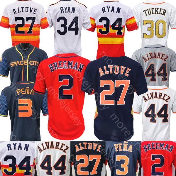 Baseball Jersey Jose Altuve Alex Bregman Jeremy Pena Yordan Alvarez Nolan Ryan Kyle Tucker Josh Hader Verlander Caratini Corey Julks McCormi