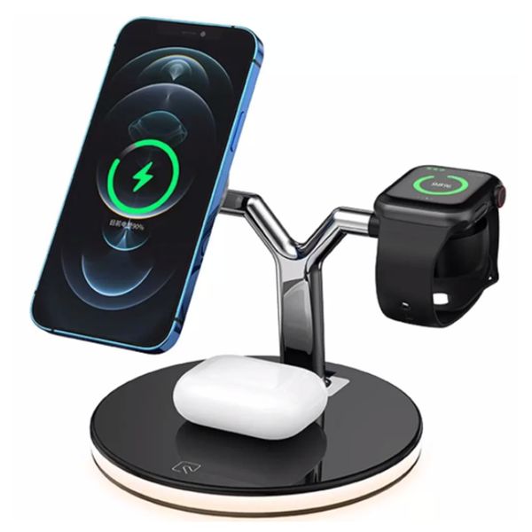 3 in 1 Magnetic Wireless Chargers 15W Fast Charging Station PD Chargers for iP 12 13 14 15 Max Smart Watch Mobile phone holder pro earphone