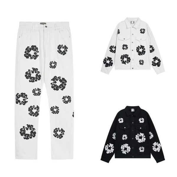 Men&#039;s Jackets Fashion denim torn casual loose fit height striped hip-hop bubble cotton wood washed jacket H241230