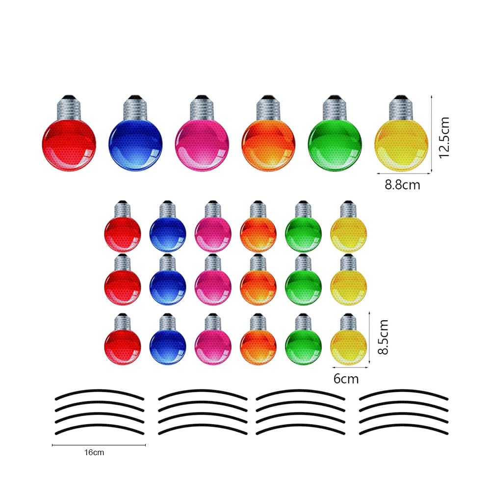 Garvee Christmas Car Magnets Lights Stickers Light Bulb Shaped Car Decorations for Cars Refrigerators Dishwashers File Cabinets 18 Small Bulbs + 12 Wi