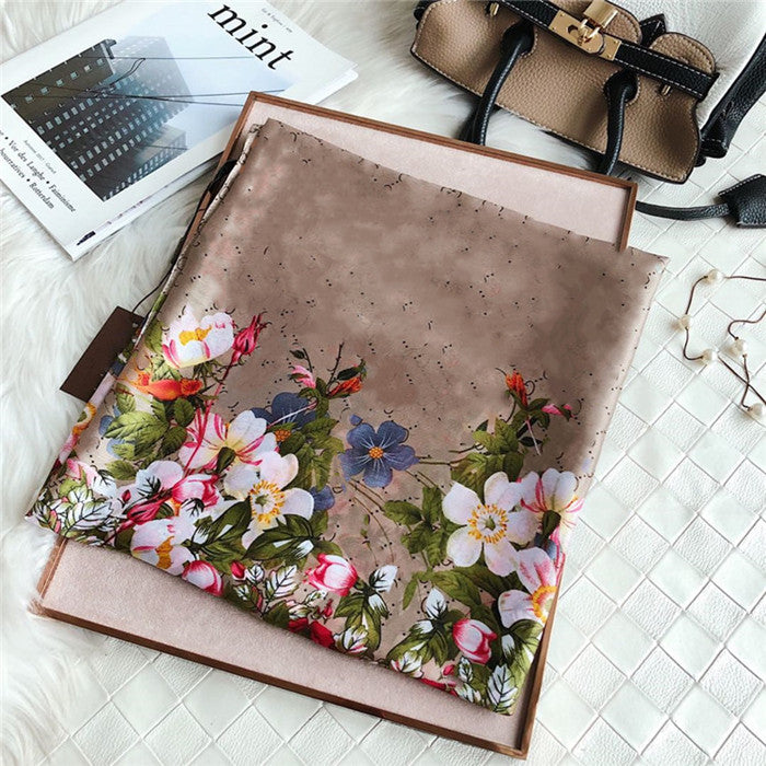 High quality 100% silk scarf fashion print pattern ladies collar 180*90cm shawl designer scarfs Women Outdoor Beach Shawl Silk Scarves