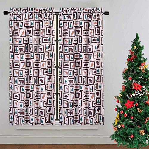 Garvee Cafe Curtains 45 Inch Length, Animals Farmhouse Home Decor Tier Curtains for Kitchen Cafe Bathroom Window Curtains, Animals