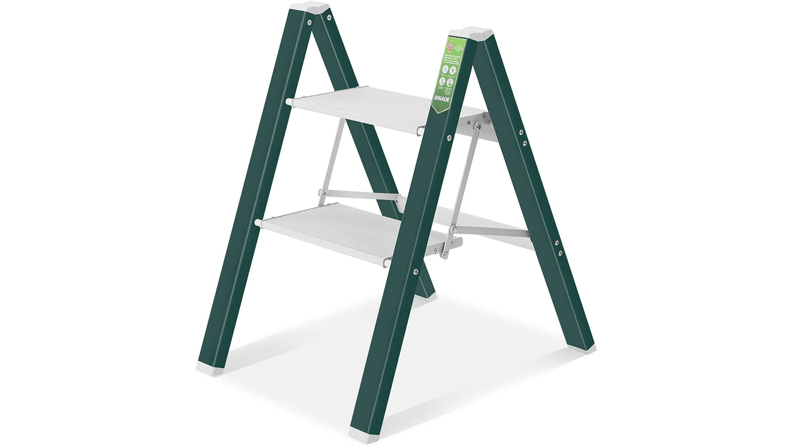 KERDOM FelixKing Folding Step Stool with Wide Anti-Slip Pedal Green - 2-step