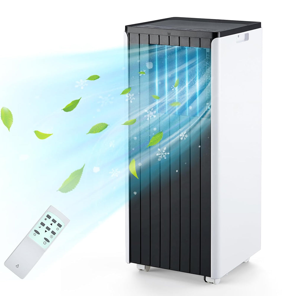 Garvee 8,000 BTU Portable Air Conditioners, cooling Fan for Room up to 350 sq.ft., 24 Hour Timer & Remote Control & Window Mount Kit, Black, for Home-