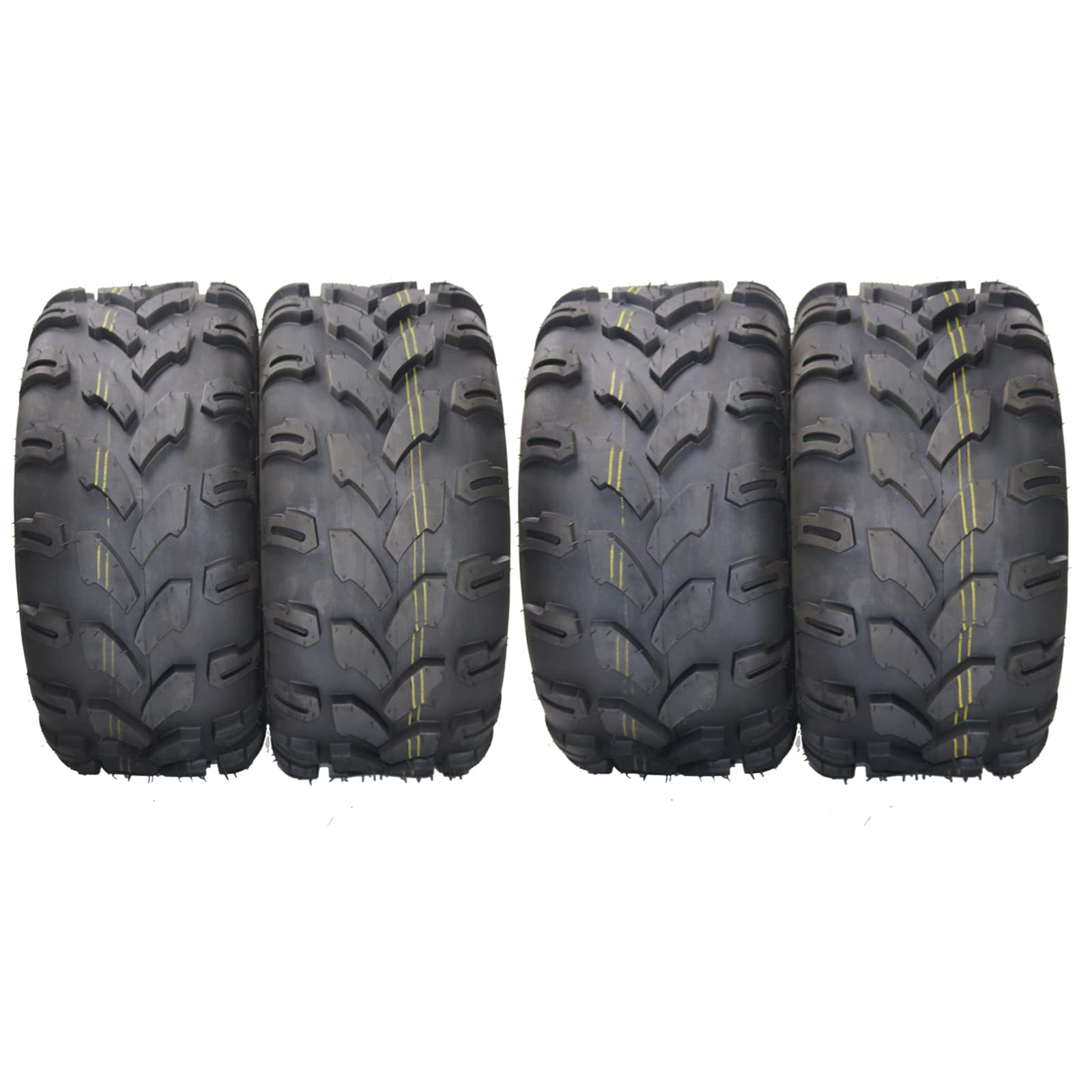 Garvee Set of 4 ATV UTV All-Terrain Tires 19X7-8 Front 18X9.5-8 Rear 4-Ply Tubeless Black