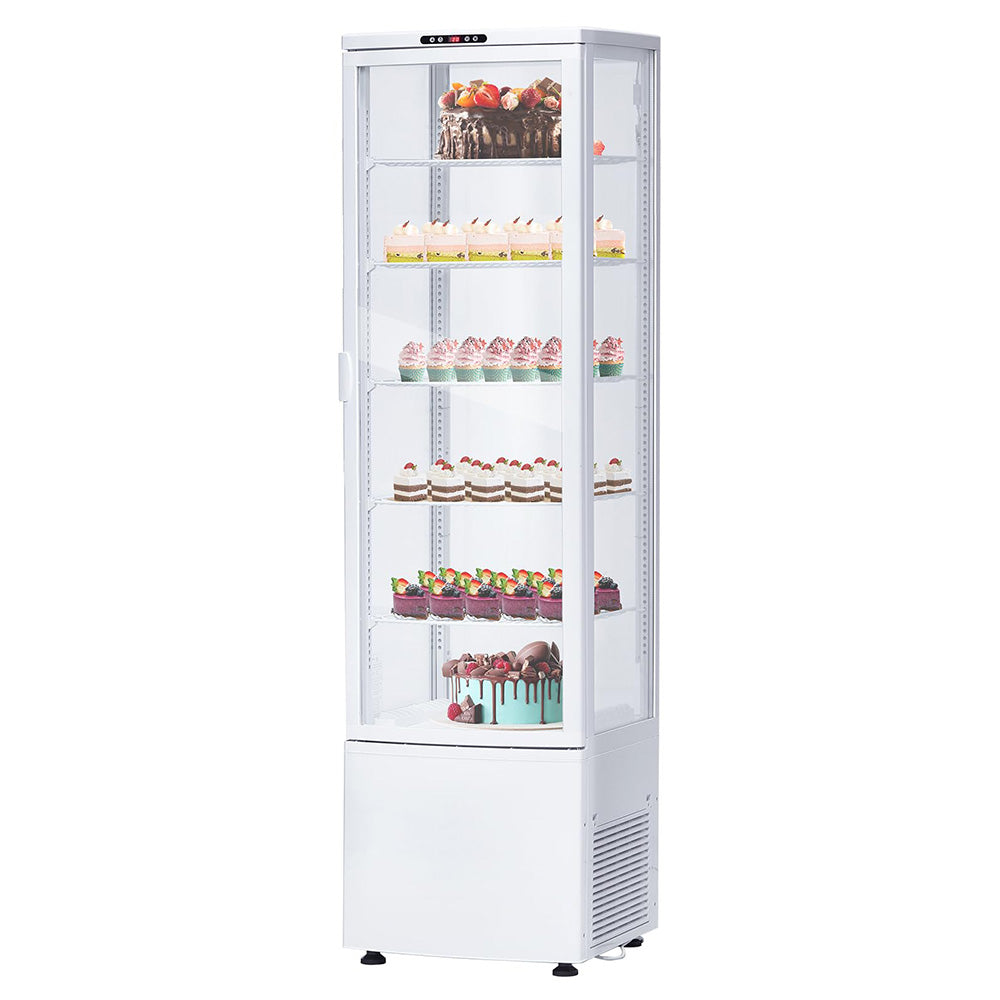 Garvee Commercial Cake Display Refrigerator, 9.8 Cu.FT Single-Door Merchandiser with Interior LED Lighting, Double-Layered Glass, Countertop-Floor Ref