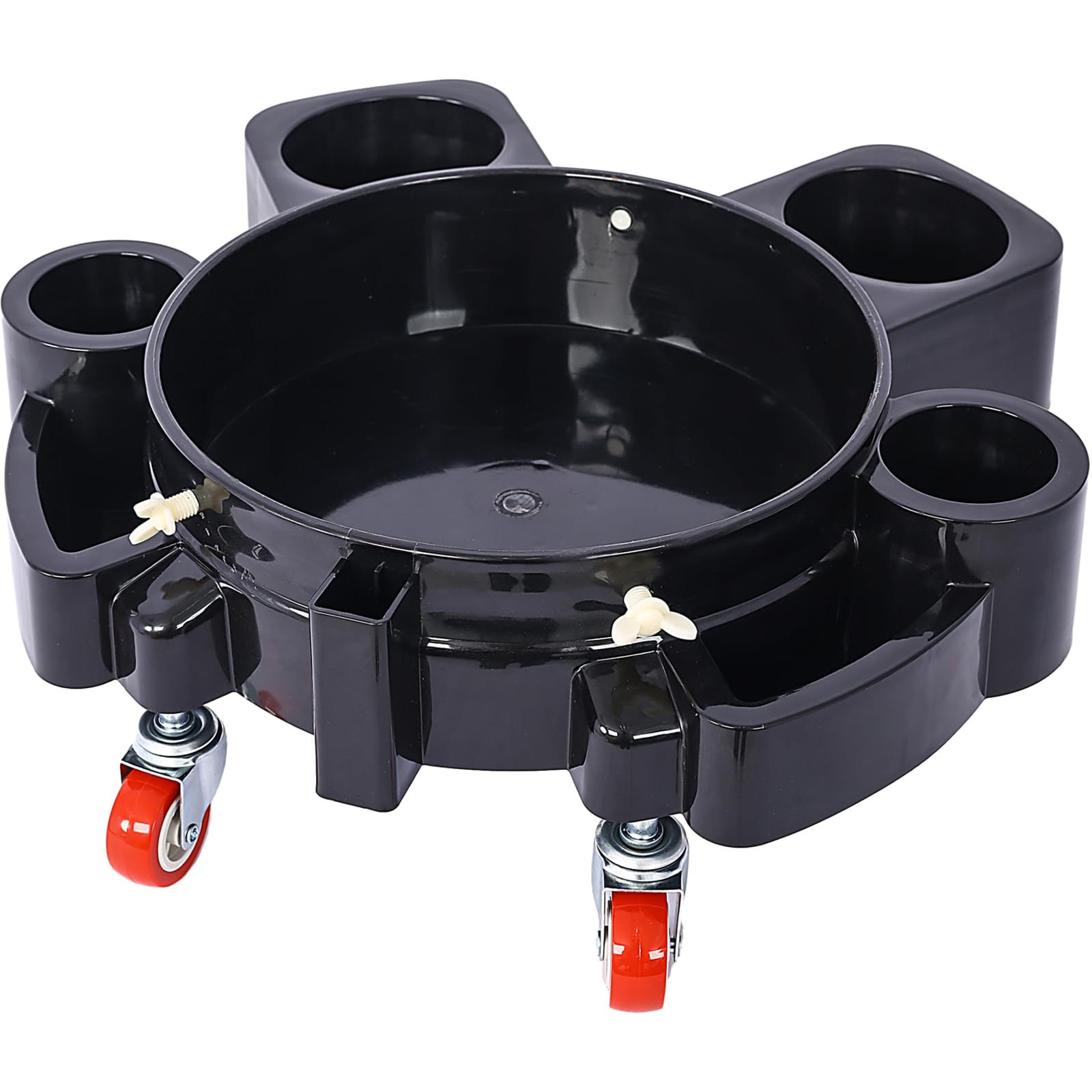Garvee 11.2 Inch Bucket Dolly With 5 Roll Swivel Casters For Car Wash And Garage, Removable, Durable Polypropylene, Black