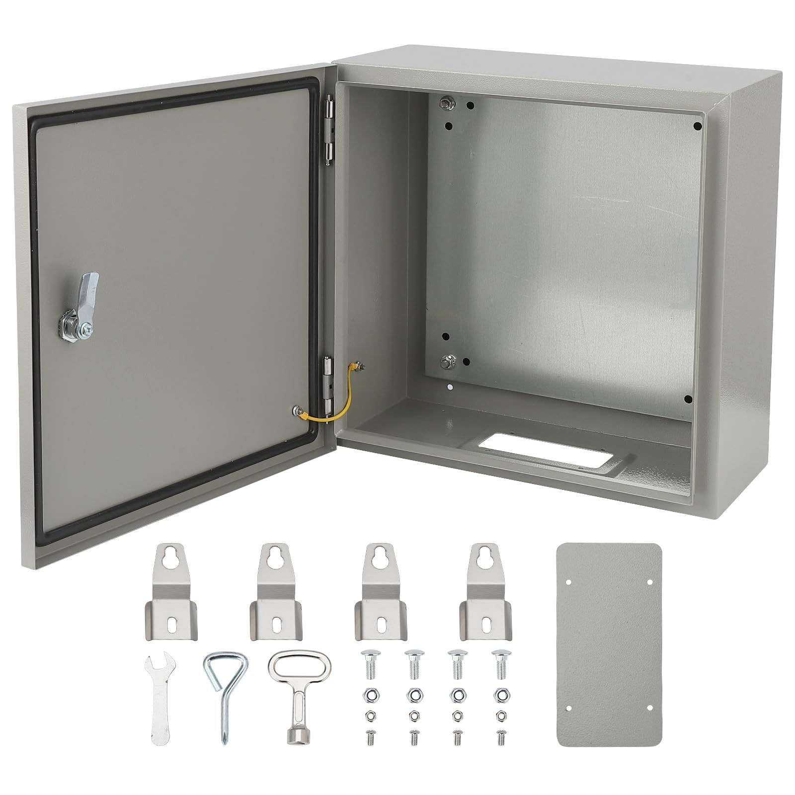 Garvee Steel Electrical Box 16x16x8 inches,Waterproof & Dustproof,Stainless Steel,Lock & Mounting Plate,IP66 Rated,Outdoor & Indoor Use