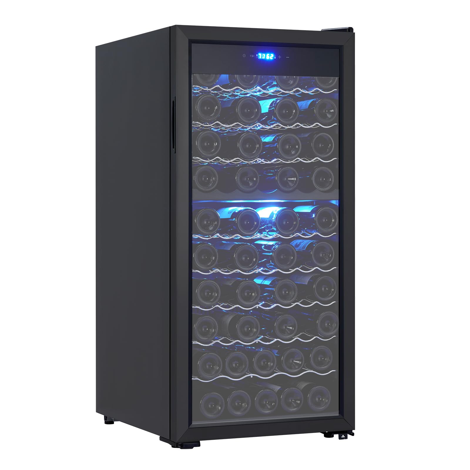 Garvee 66 Bottles Compressor Wine Cooler Refrigerator, Freestanding Wine Cellar, Single Glass Door, Dual Zone with Digital LED Touch Control, For Red,