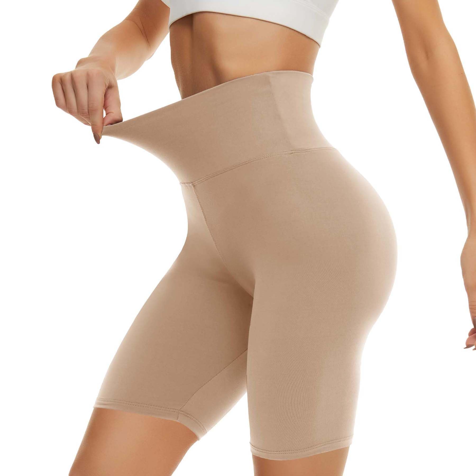 CAMPSNAIL Workout Biker Shorts Women - 3"-5"-8" High Waisted Tummy Control Spandex Booty Volleyball Shorts for Yoga Dance 8 IN Large-X-Large Nude
