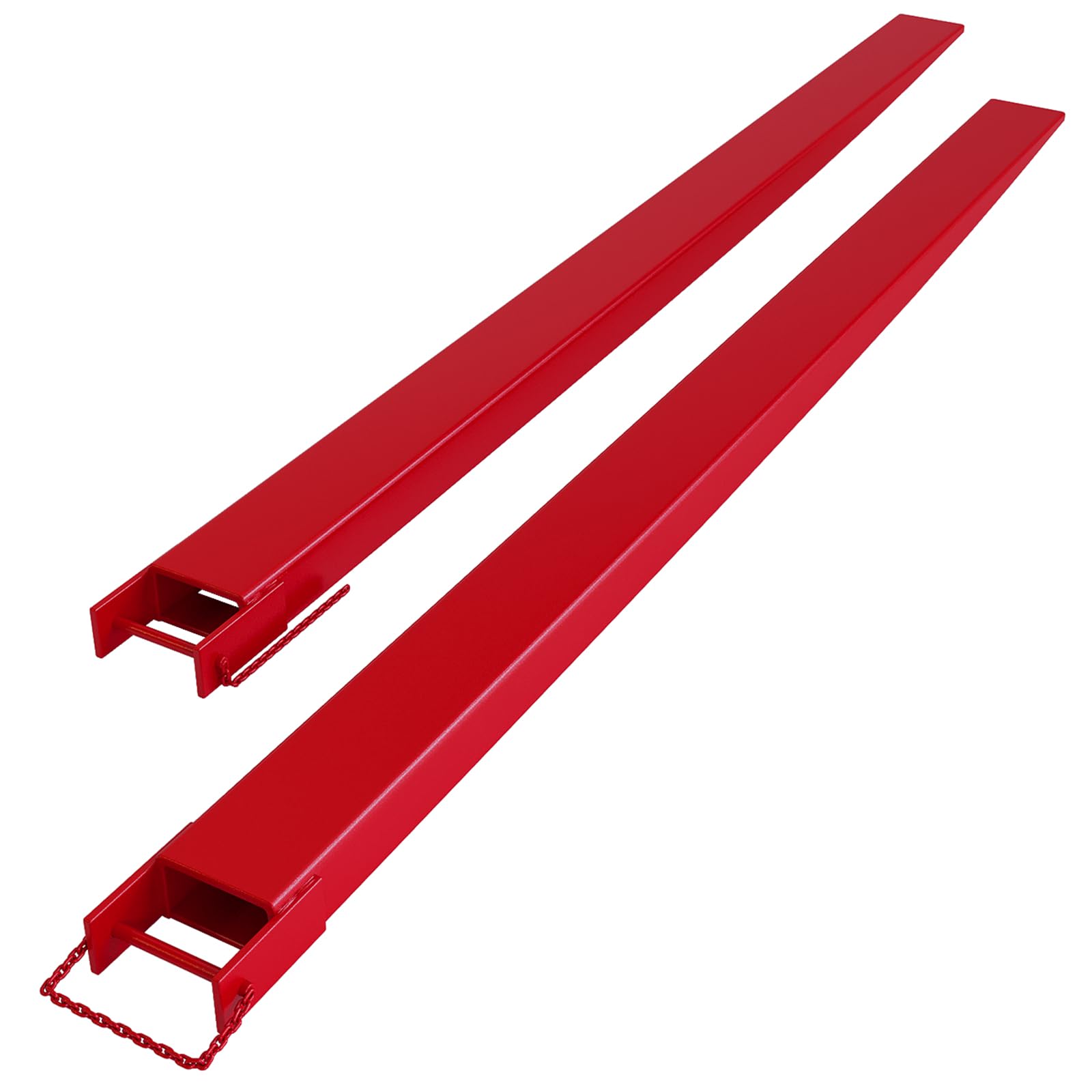 Garvee 72" Pallet Fork Extension with Tire Chain, Heavy-Duty Steel Forklift Truck Extensions