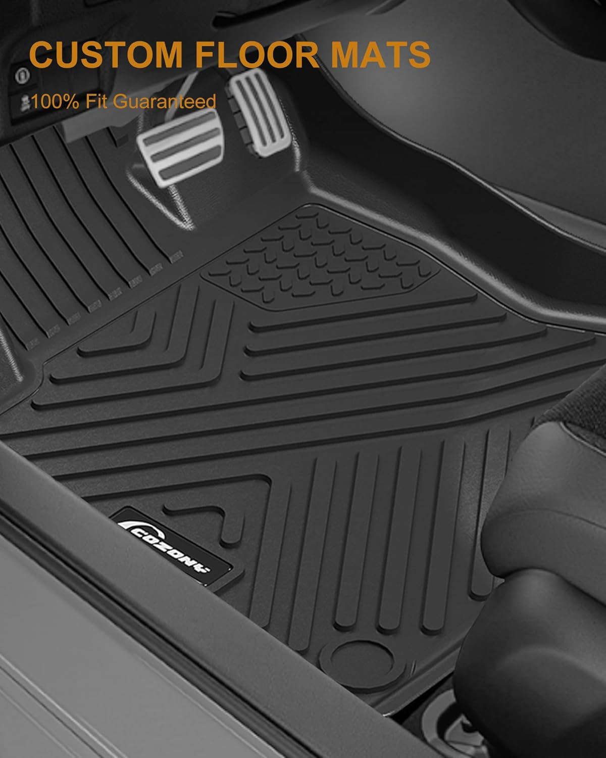 Garvee TPE Floor Mats for 2022-2025 Lexus NX 200t-250-300-300h-350-350h All Weather Custom Fit Raised Rib Design Black