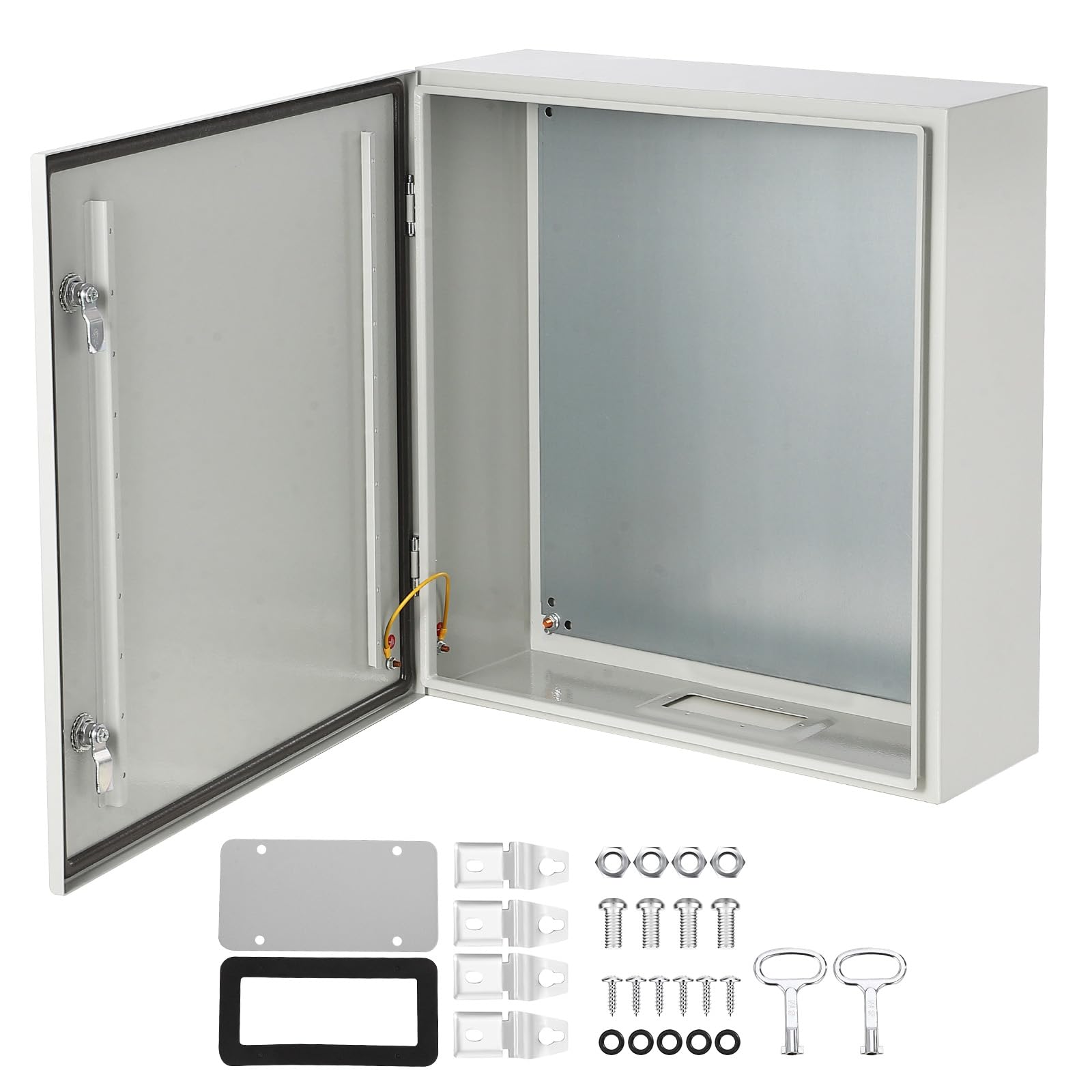 Garvee NEMA Steel Enclosure, 24x16x10 Electrical Junction Box with Mounting Plate, IP66 Waterproof & Dustproof, NEMA 4X Steel Electrical Box for Outdo