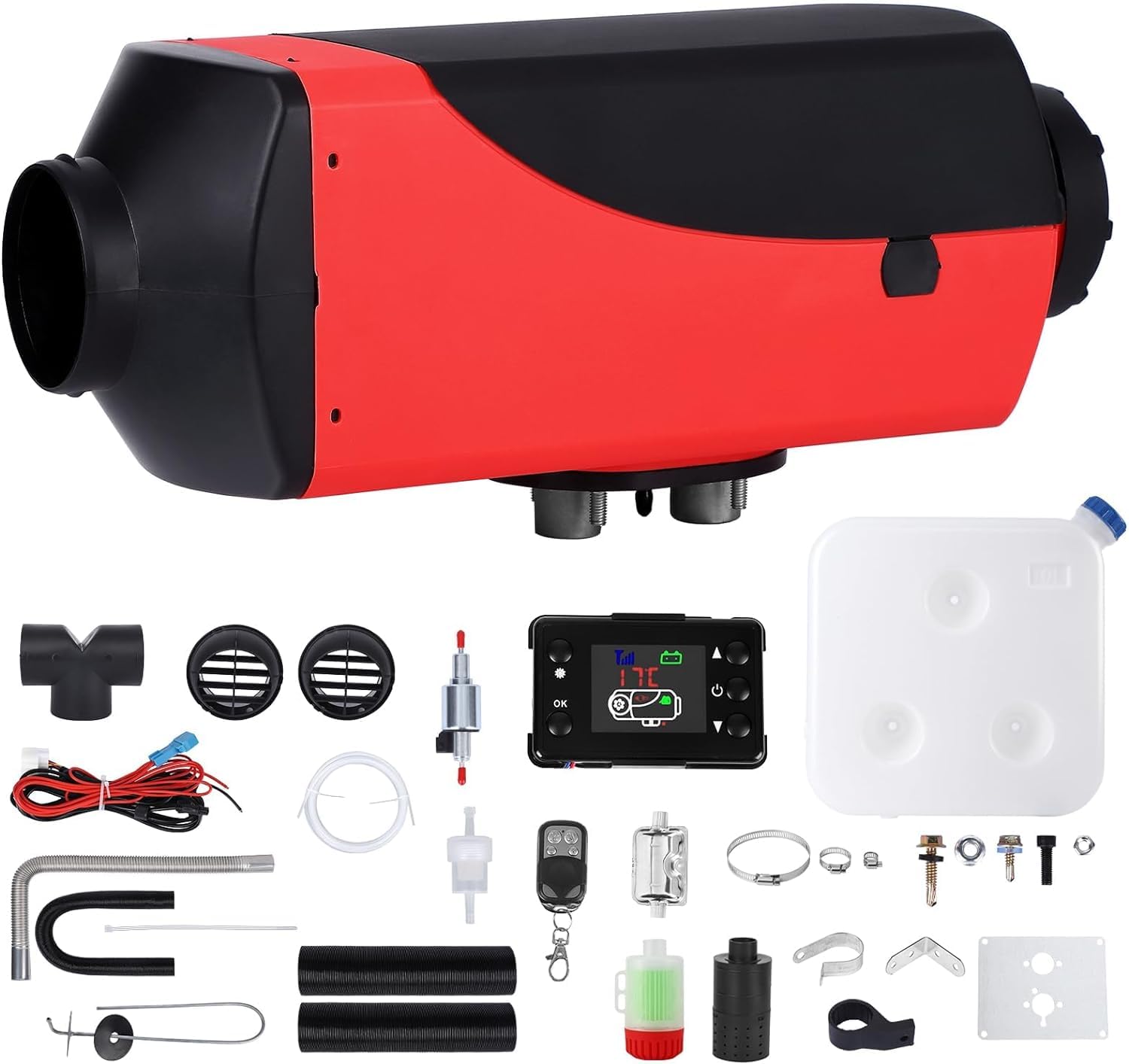 Garvee Diesel Air Heater 12V, 10L Tank, Diesel Heater 2KW, Muffler, Diesel Parking Heater with LCD Thermostat Monitor & Remote Control for Trucks, Tra