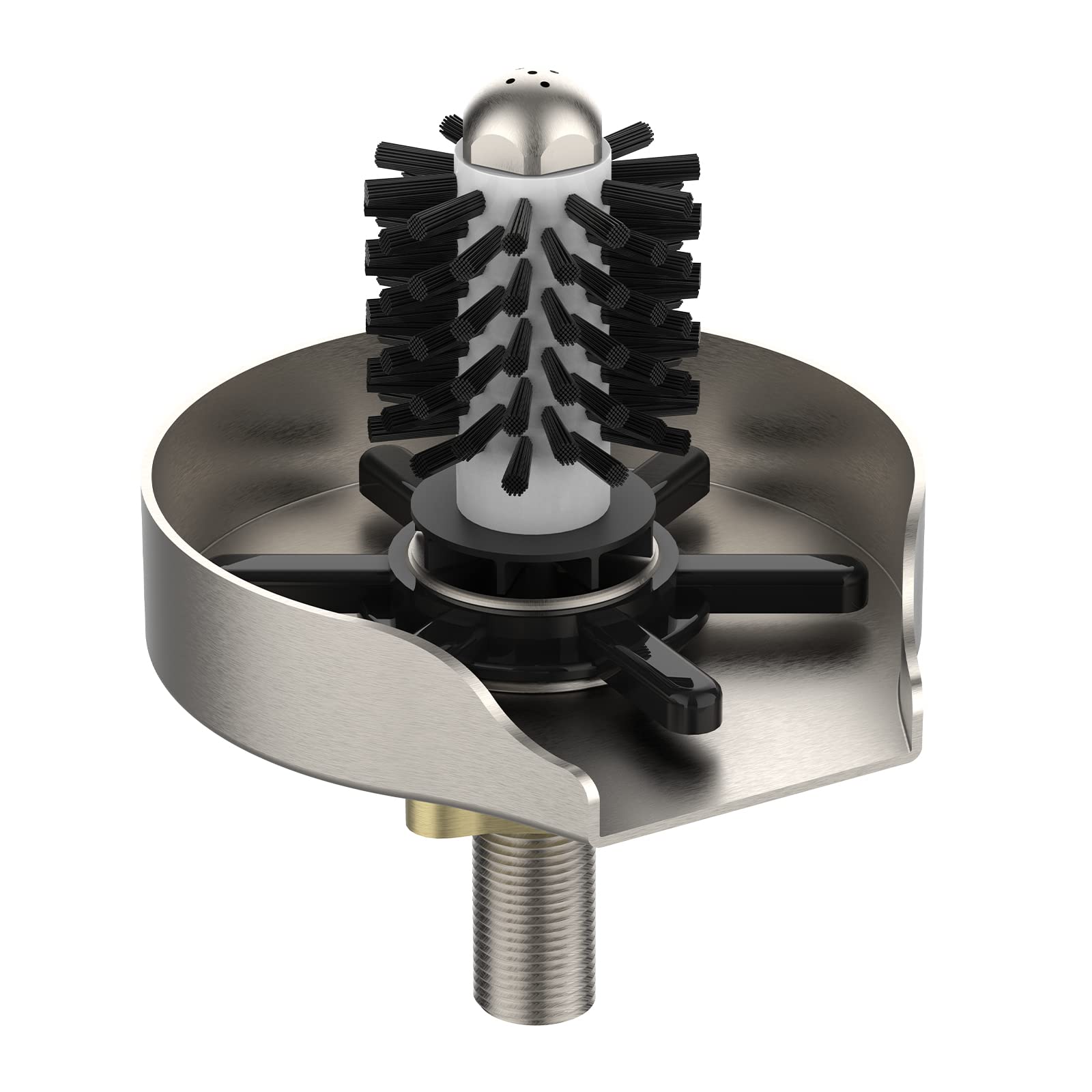 Garvee Automatic Glass Rinser - Powerful Cup Washer for Kitchen Sink, Stainless Steel Baby Bottle Cleaner Sinks Attachment,Cup Washer for Sink with Br