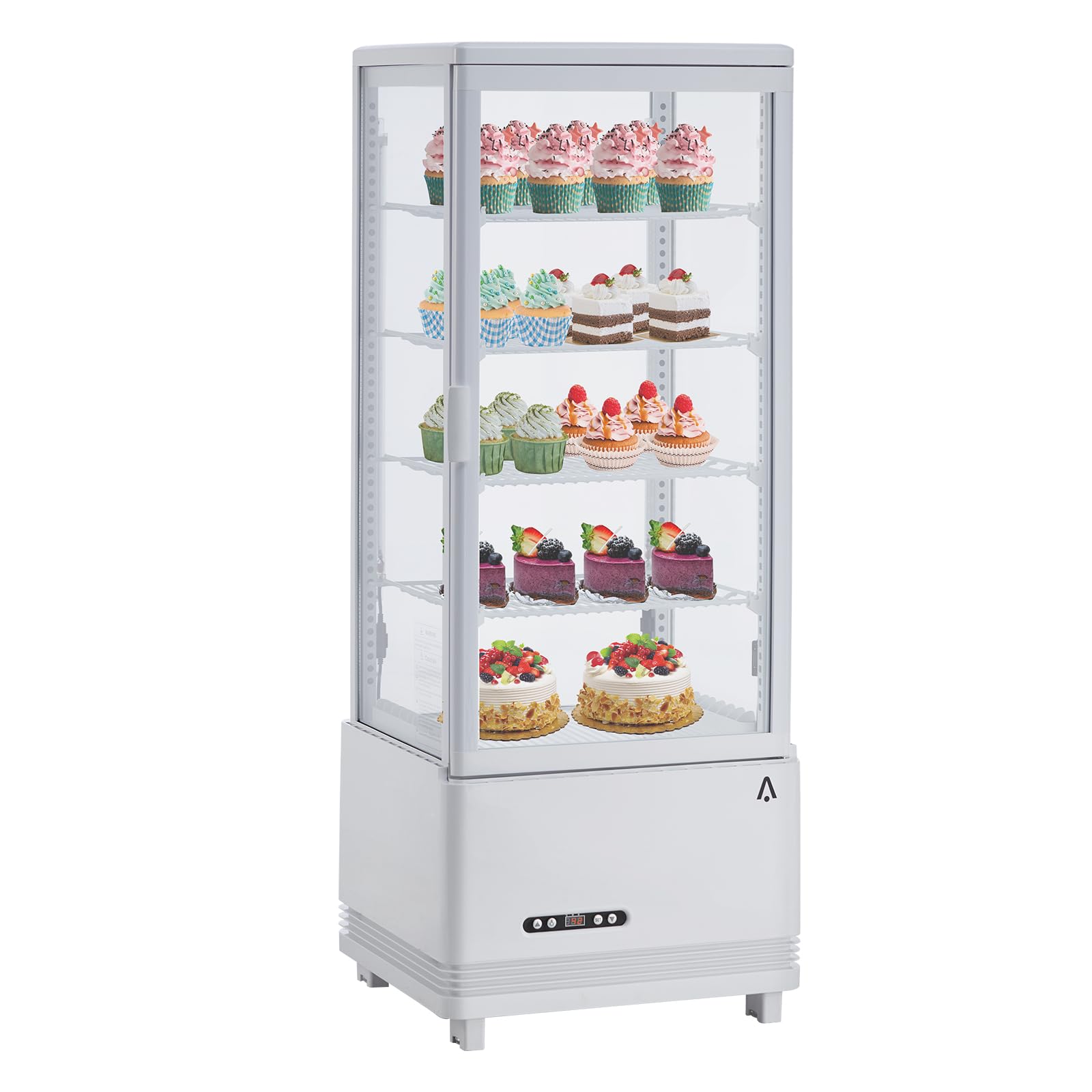 Garvee Commercial Refrigerator - 3.46 cu.ft. 98L, Upright Beverage Cooler, Countertop Design with LED Light, Ideal for Home, Store, Gym, Office, and C
