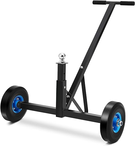 Garvee Adjustable Trailer Dolly 600 lbs Capacity Utility, Carbon Steel Trailer with Adjustable Height & 2 Inch Ball, 16 Inch Pneumatic Tires and Unive