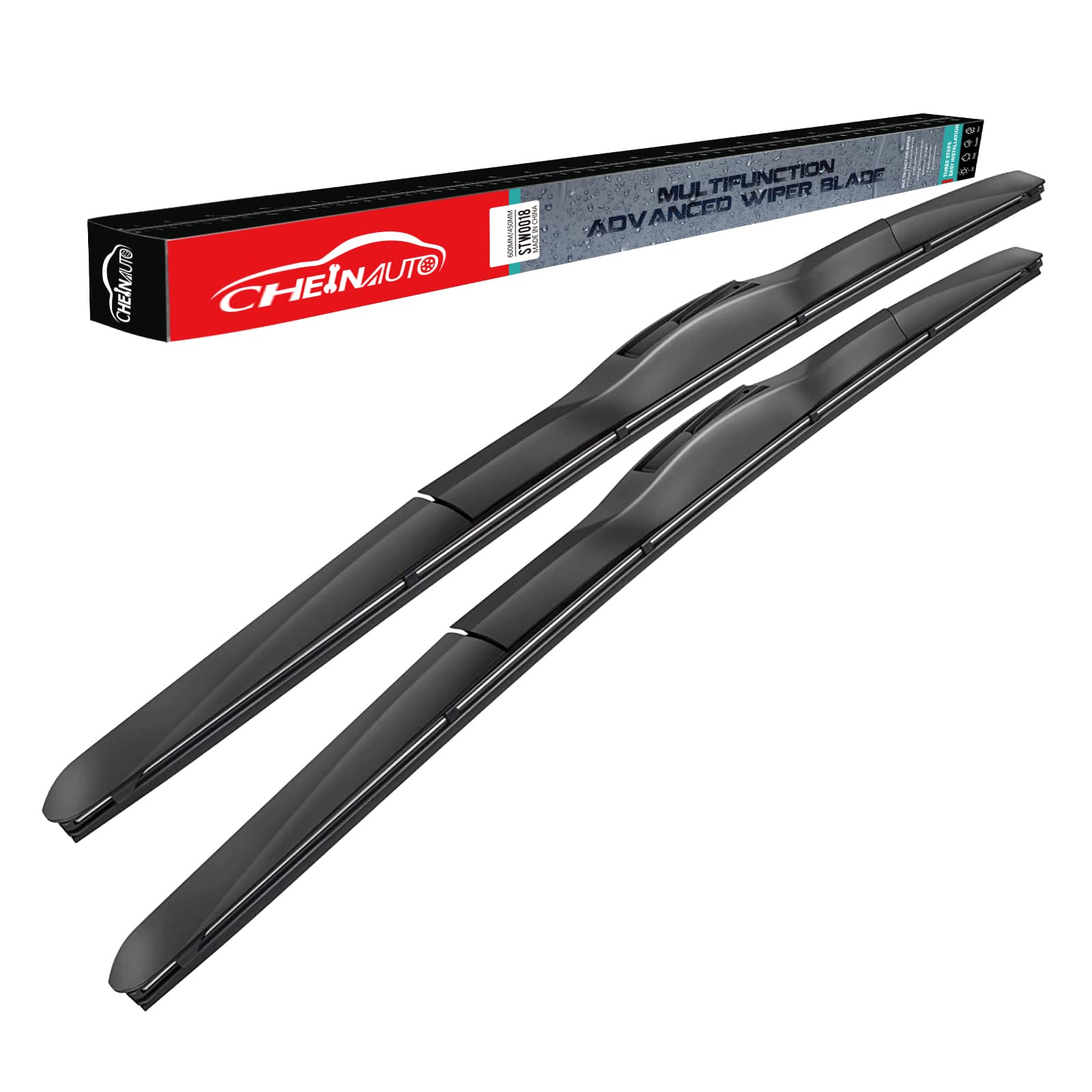 Garvee 24" + 19" Wiper Blades,Premium All-Seasons Durable Stable And Quiet OEM Quality J&U hook Front Windshield Wipers (2 Pack)