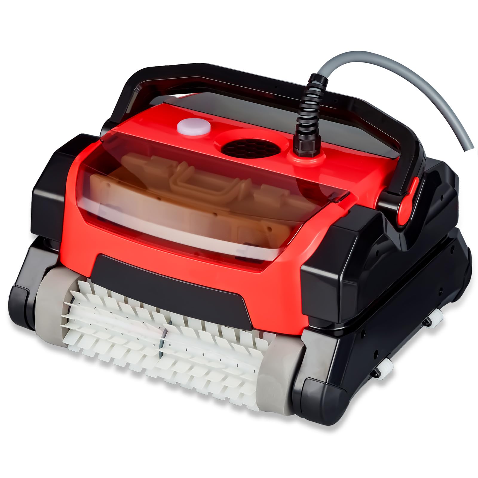 Garvee Robotic Pool Vacuum Cleaner: 130W, Waterline Cleaning, Wall Climbing Capability, Top Load Filters, for Above-In-Ground Pools Up to 30FT-Red