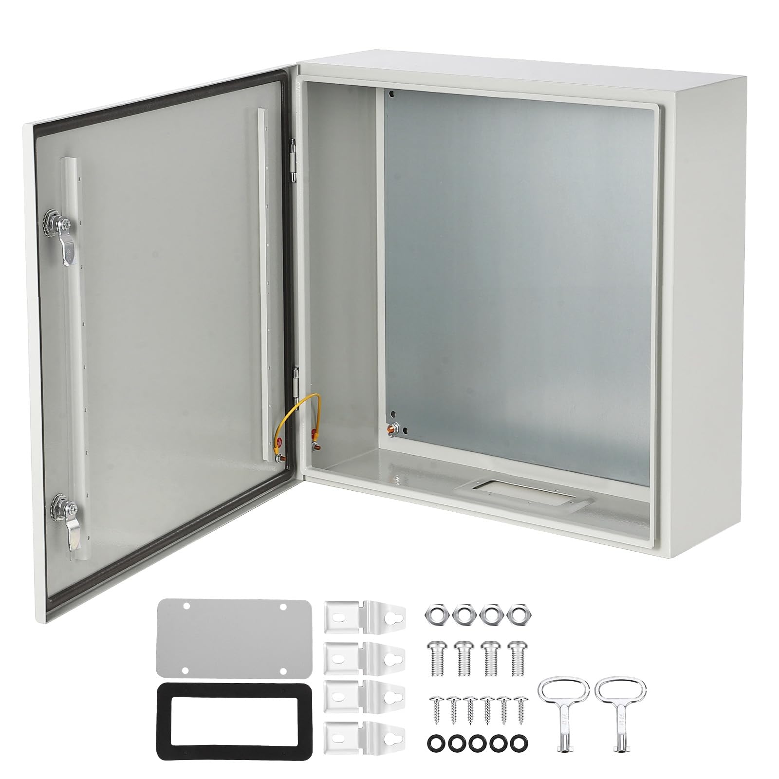 Garvee NEMA Steel Enclosure, 20x16x10 Electrical Junction Box with Mounting Plate, IP66 Waterproof & Dustproof, NEMA 4X Steel Electrical Box for Outdo