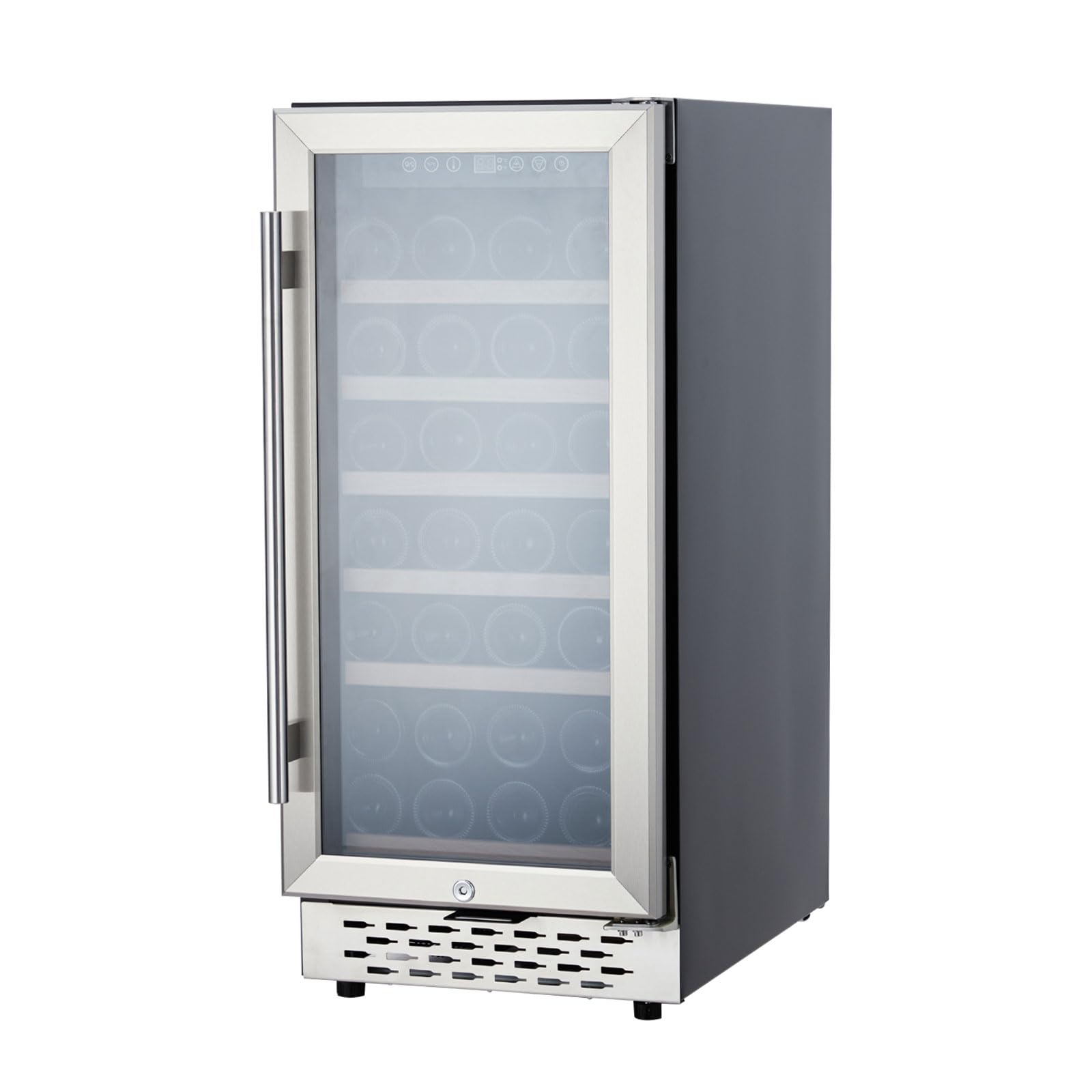 Garvee Wine Cooler Refrigerator 28 bottles, Compressor Wine Cellar with 41°F -65°F Digital Temp Control, Double-Layer Glass Door for Red, White, Champ