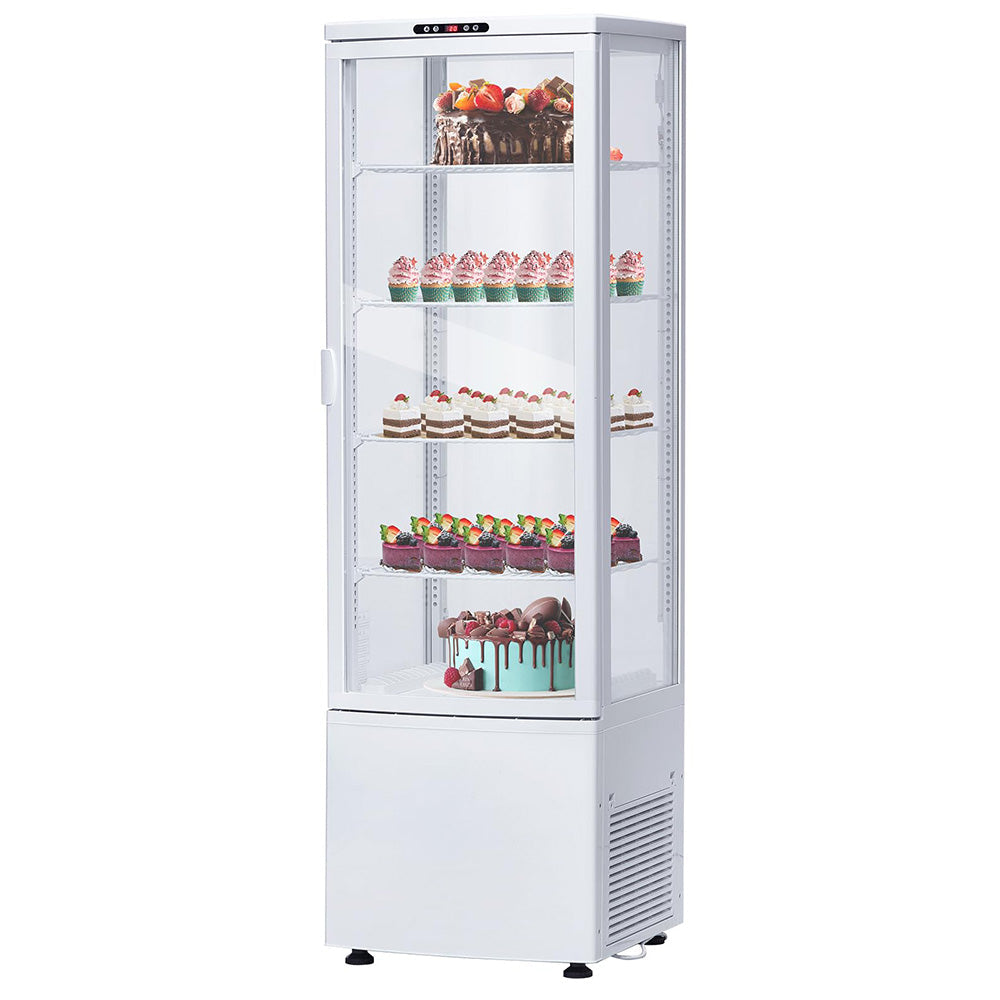 Garvee 238L-8.4 Cu. FT Commercial Cake Refrigerator Display Fridge, Single Door Double-Layered Glass Upright Refrigerator with LED for Bars Stores