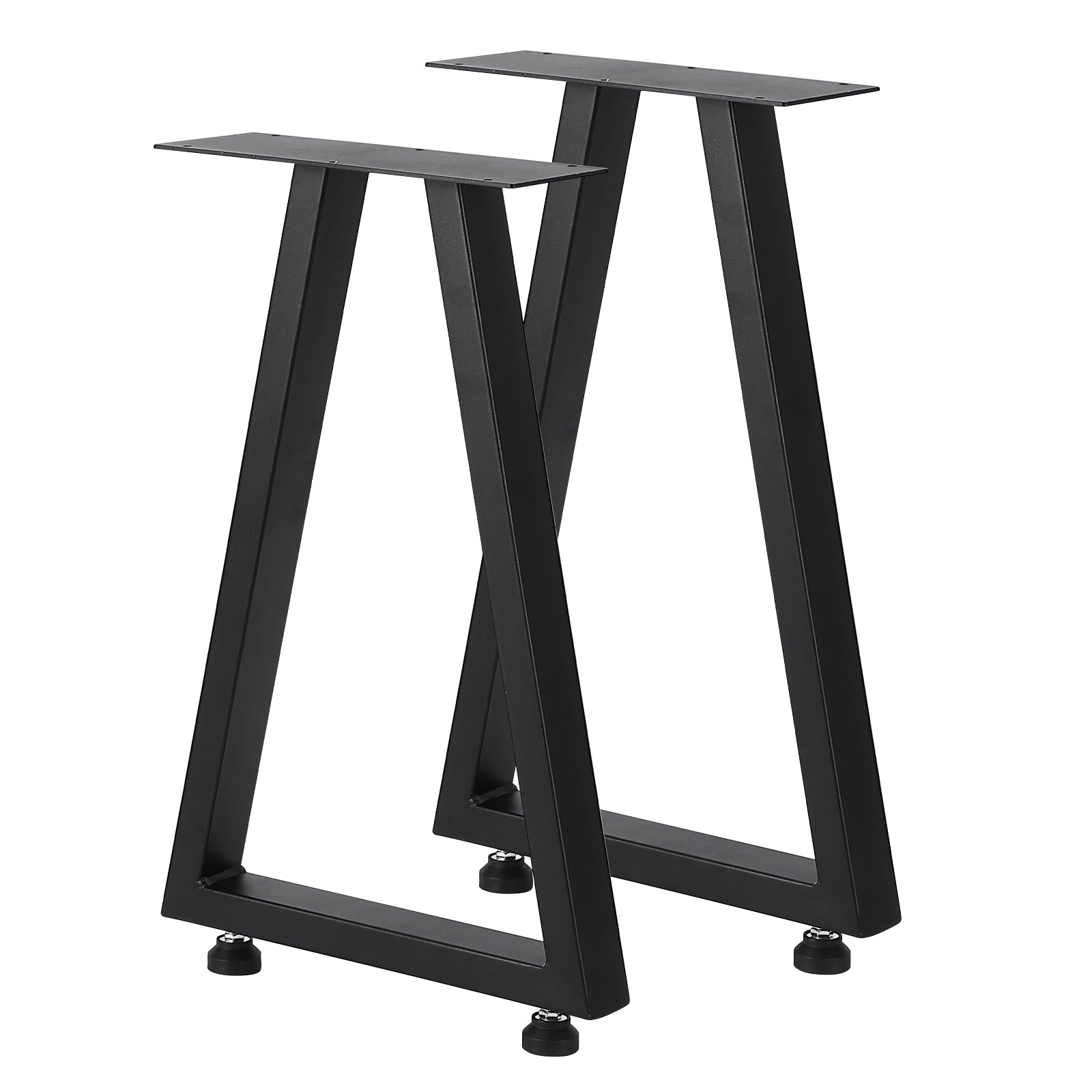 Garvee Metal Table Legs 22"x14.8" - Heavy Duty, Black Industrial Rustic Design, for Dining, Coffee, Writing, and Garden Tables (2PCS)