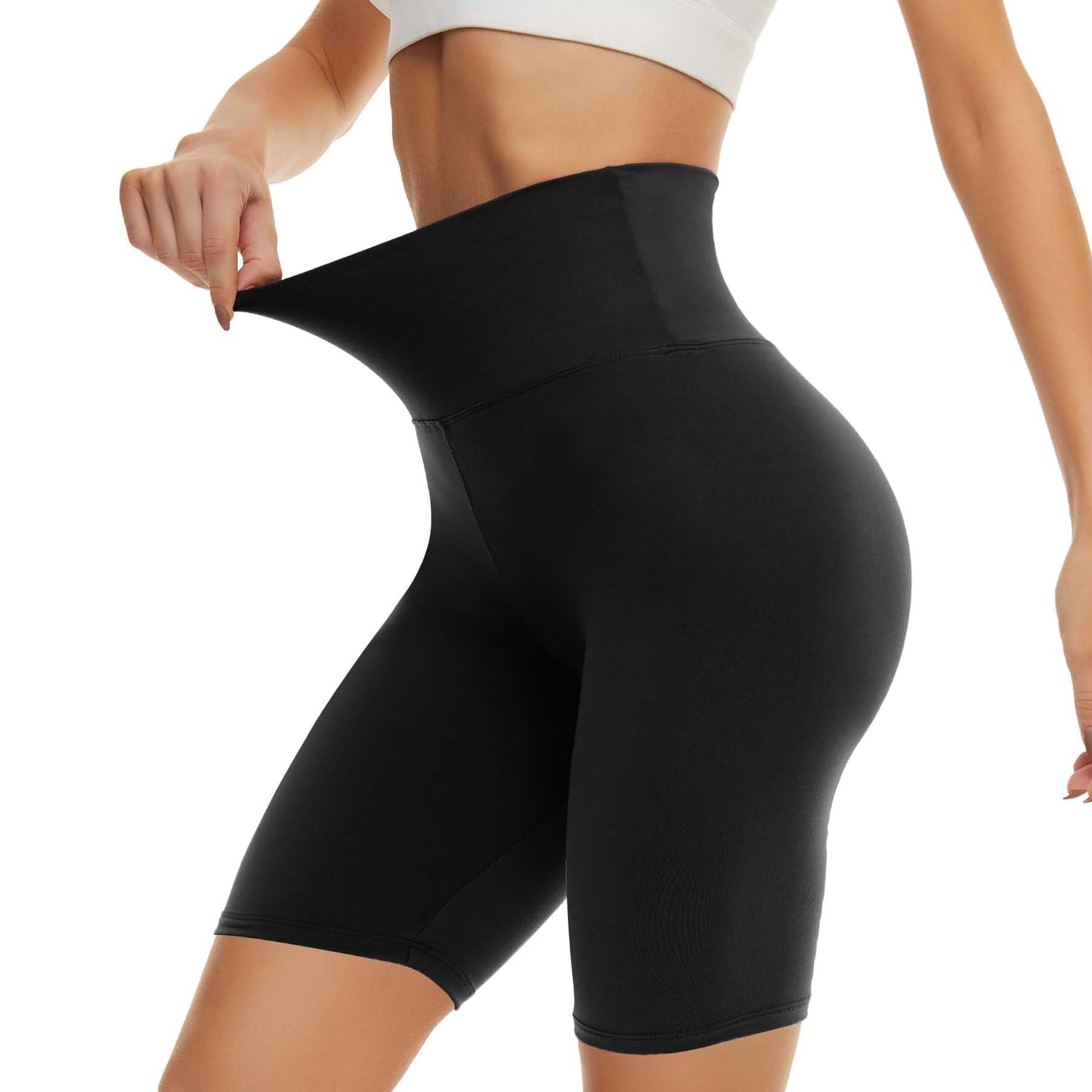 CAMPSNAIL Workout Biker Shorts Women - 3"-5"-8" High Waisted Tummy Control Spandex Booty Volleyball Shorts for Yoga Dance 8 IN 4X-Large 1#black