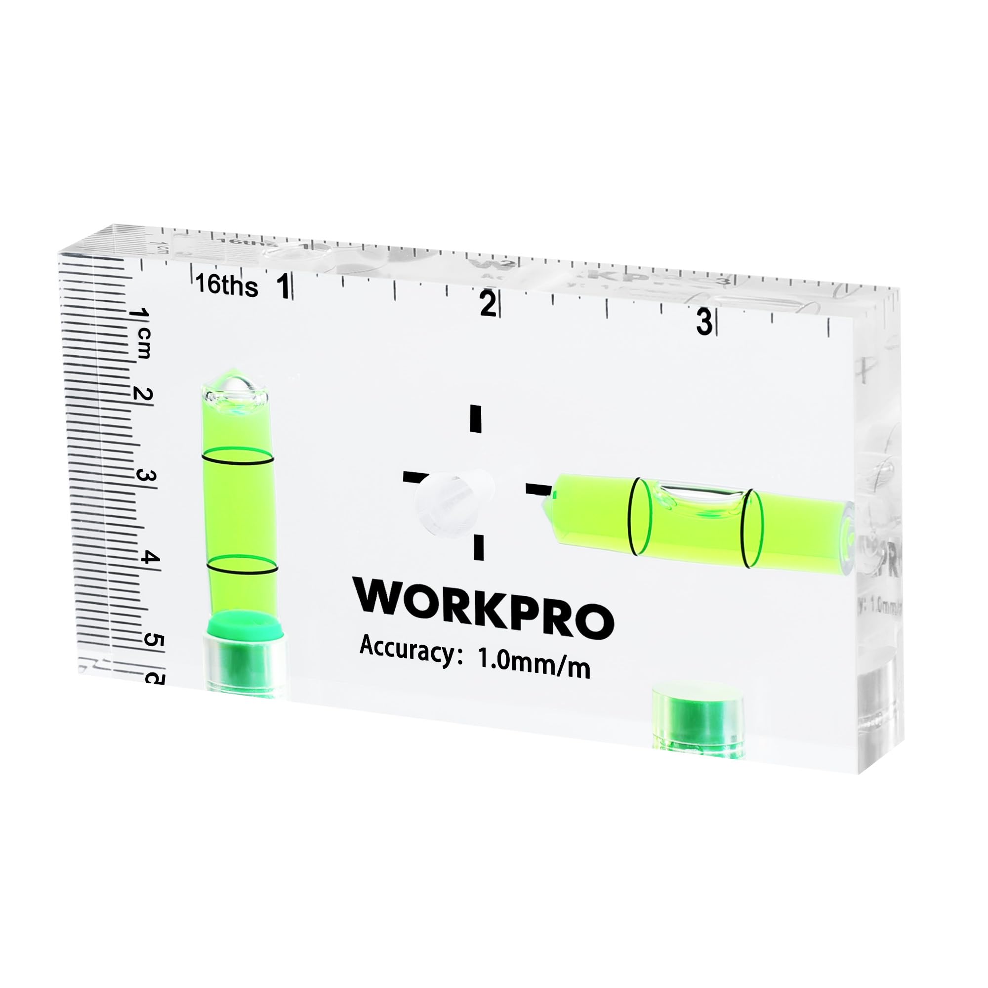 WORKPRO Small Level, 3-3-4 Inch Mini Level Tool, Magnetic Level with 2 Different Bubbles 90°-180°, Shatterproof Cross Check Bubble Level, Pocket Lev