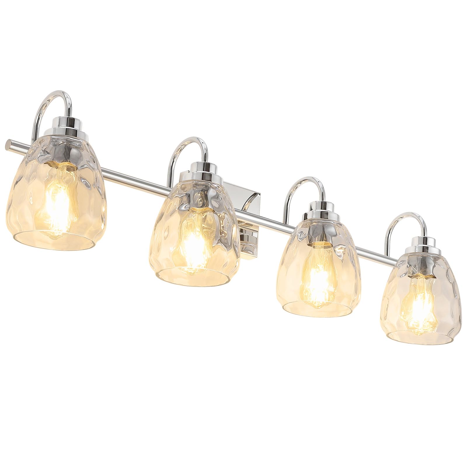 Garvee Modern Glass Bathroom Vanity Lights Chrome Bathroom Light fixtures Crystal Vanity Shower Lights Over MirrorWall Mount Lighting Fixture for Hall