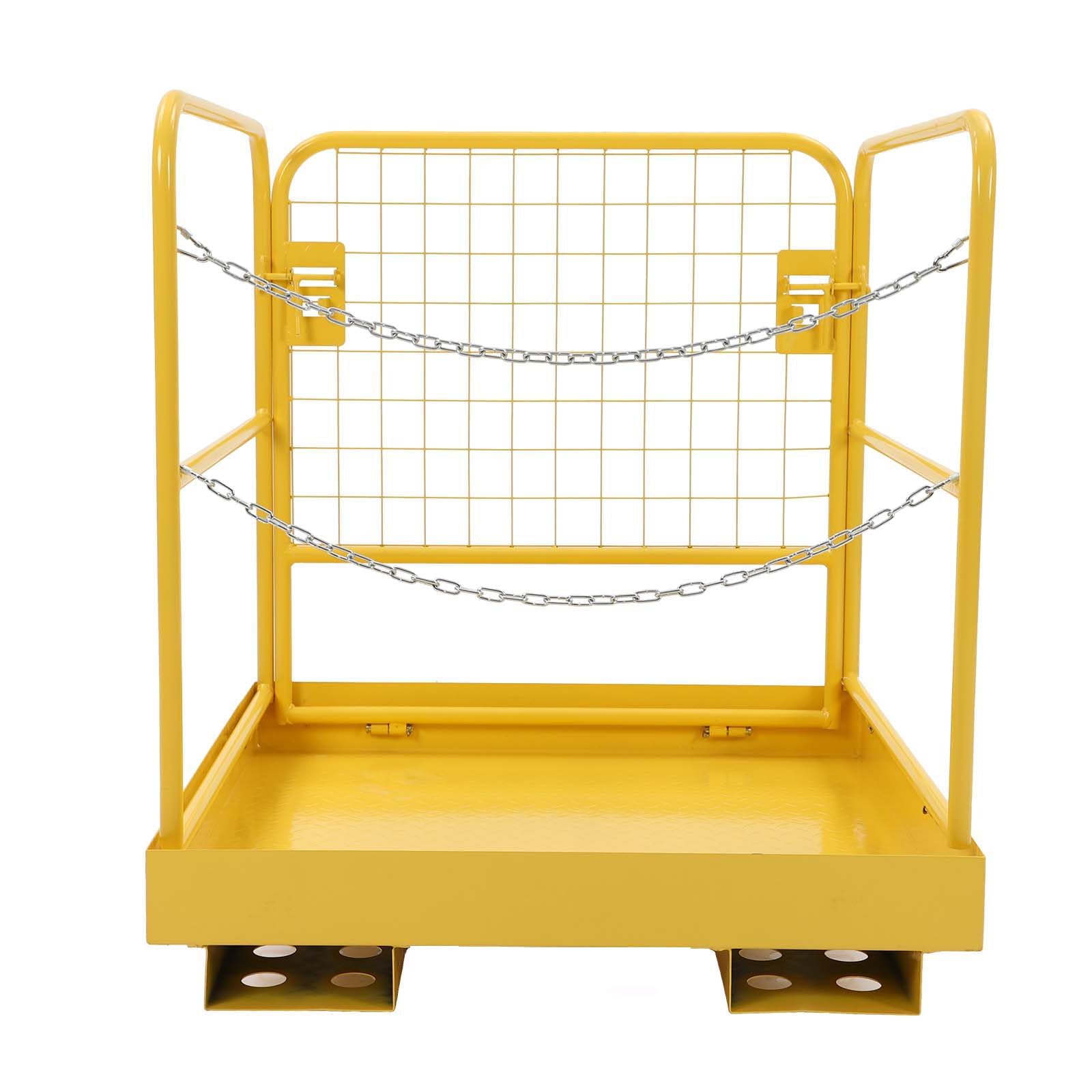 Garvee 36" x 36" Forklift Safety Cage, 1200 LBS Capacity Forklift Work Platform, Aerial Platform Collapsible Lift Basket for Changing Lights, Painting