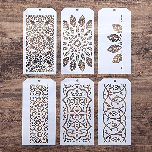 DIY Decorative Stencil Template for Scrapbooking Painting on Wall Furniture Crafts,Set of 6 (Border)